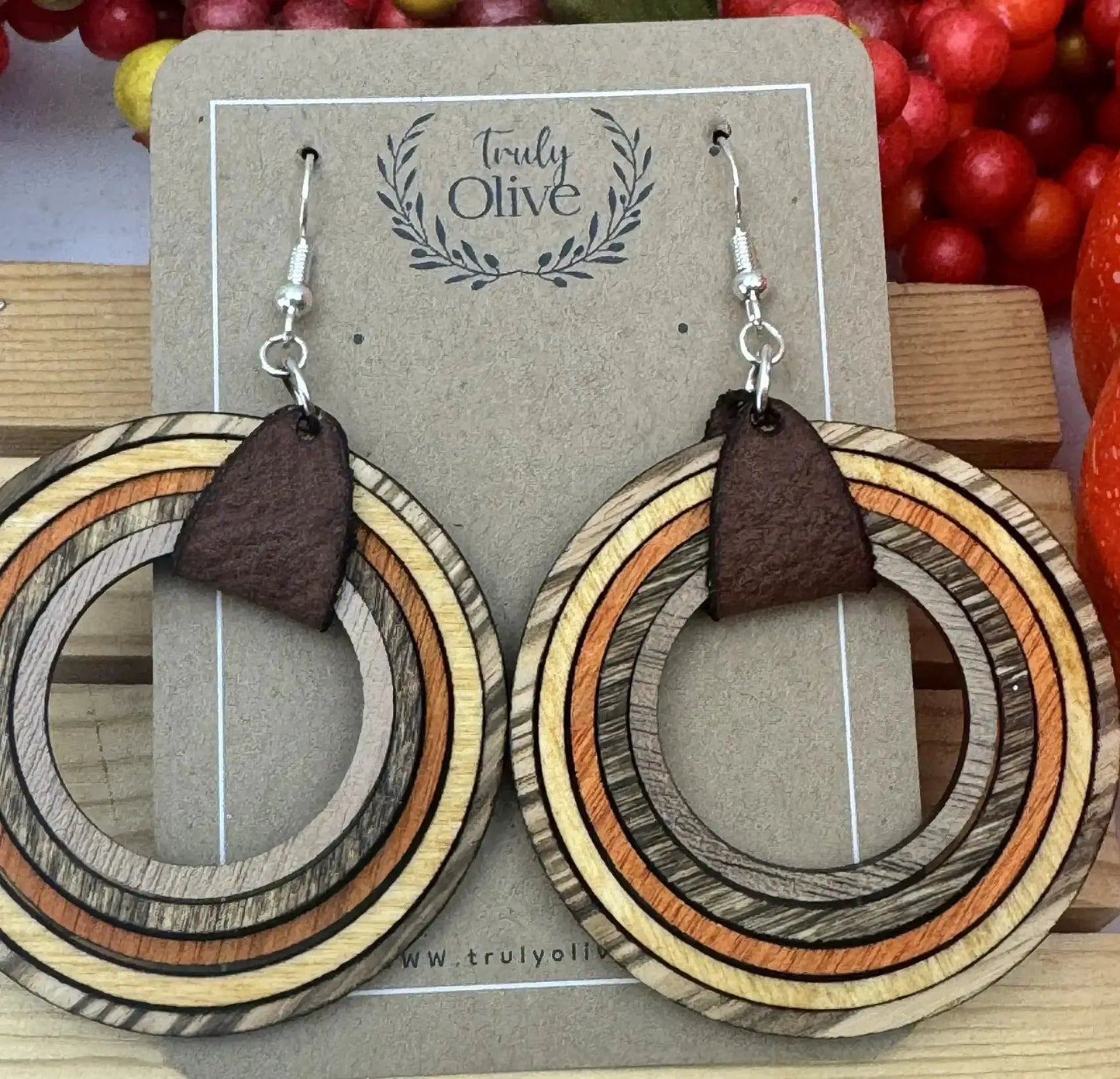 Truly Olive Fall Inspired Nested Hoop Earrings - Earrings Dangle Earrings