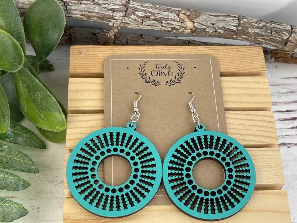 Truly Olive Quality Wood Handcrafted Lightweight Wood Earrings - Earrings Dangle Earrings