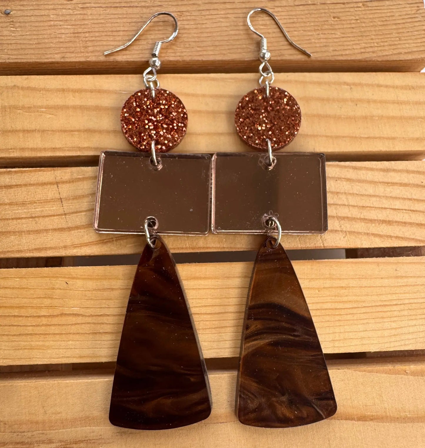 Truly Olive Sparkly Fall Dangle Earrings - Earrings Dangle Earrings