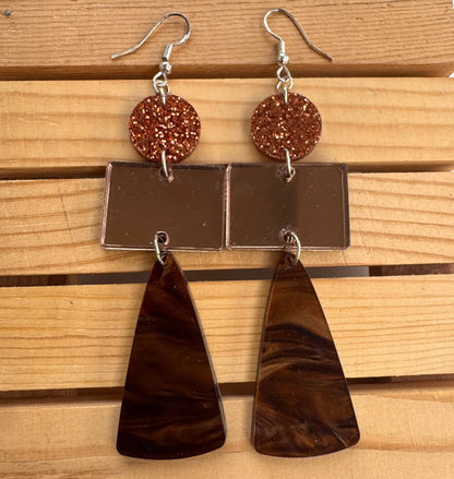 Truly Olive Sparkly Fall Dangle Earrings - Earrings Dangle Earrings