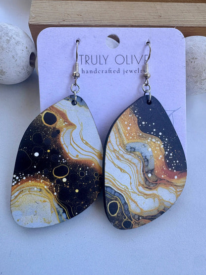 Truly Olive Elegant of Moon and Stars Dangle Earrings Large Circle Dangles - Earrings Dangle Earrings