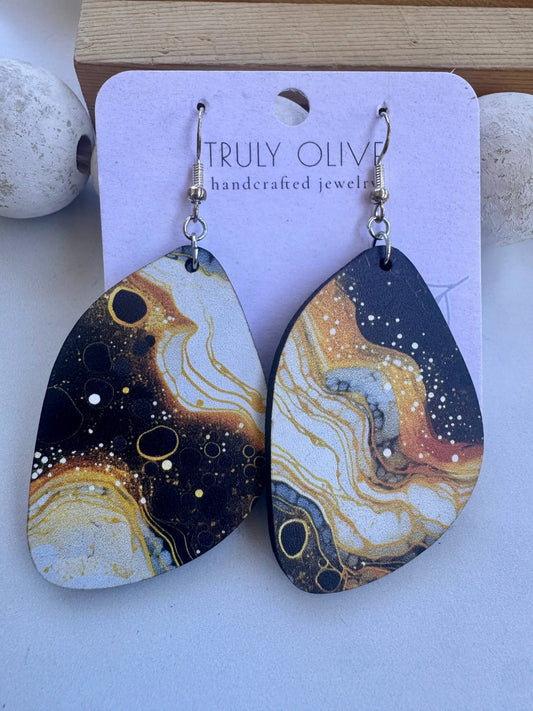 Truly Olive Elegant of Moon and Stars Dangle Earrings Large Circle Dangles - Earrings Dangle Earrings