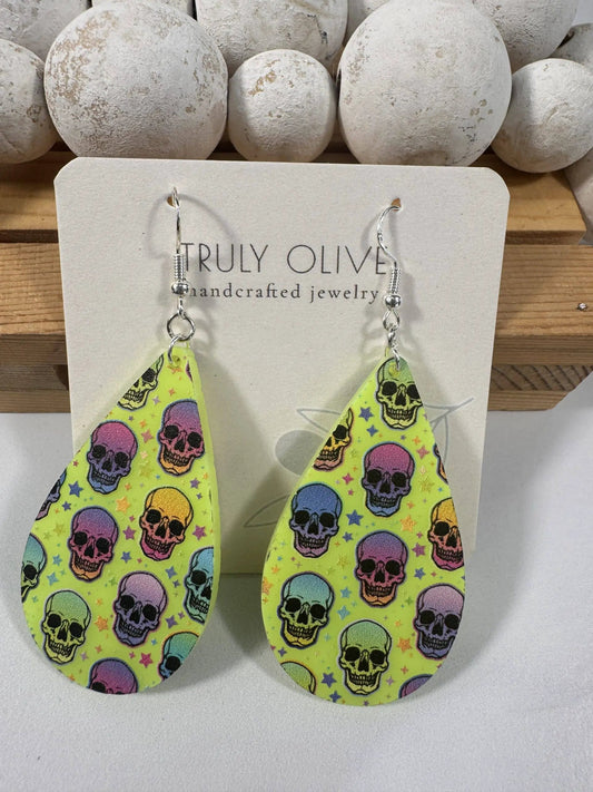 Truly Olive Cute Fall Pumpkin Polk A Dots - Earrings Dangle Earrings