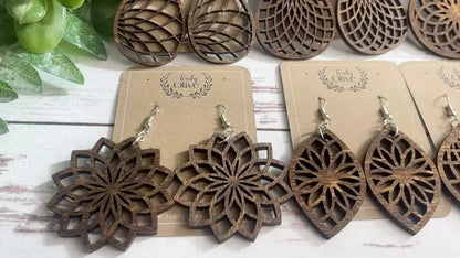 Truly Olive Bohemian Wooden Earrings - Earrings Dangle Earrings