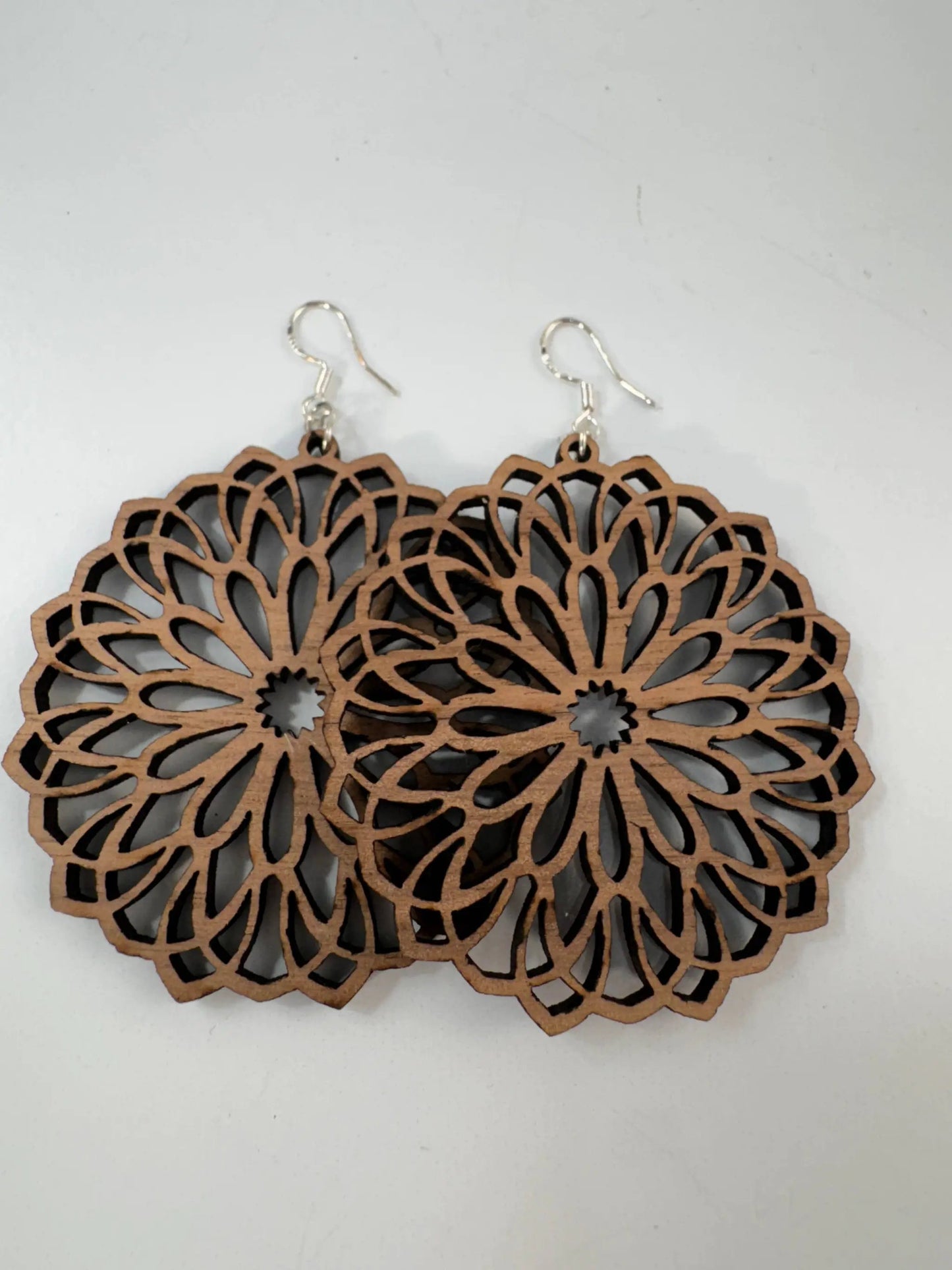 Truly Olive Wooden Oval Lightweight Earrings - Earrings Dangle Earrings