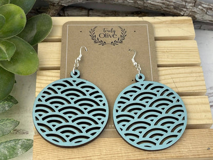 Truly Olive Discover the Elegance of Japanese Wood Hoop Earrings - Earrings Dangle Earrings