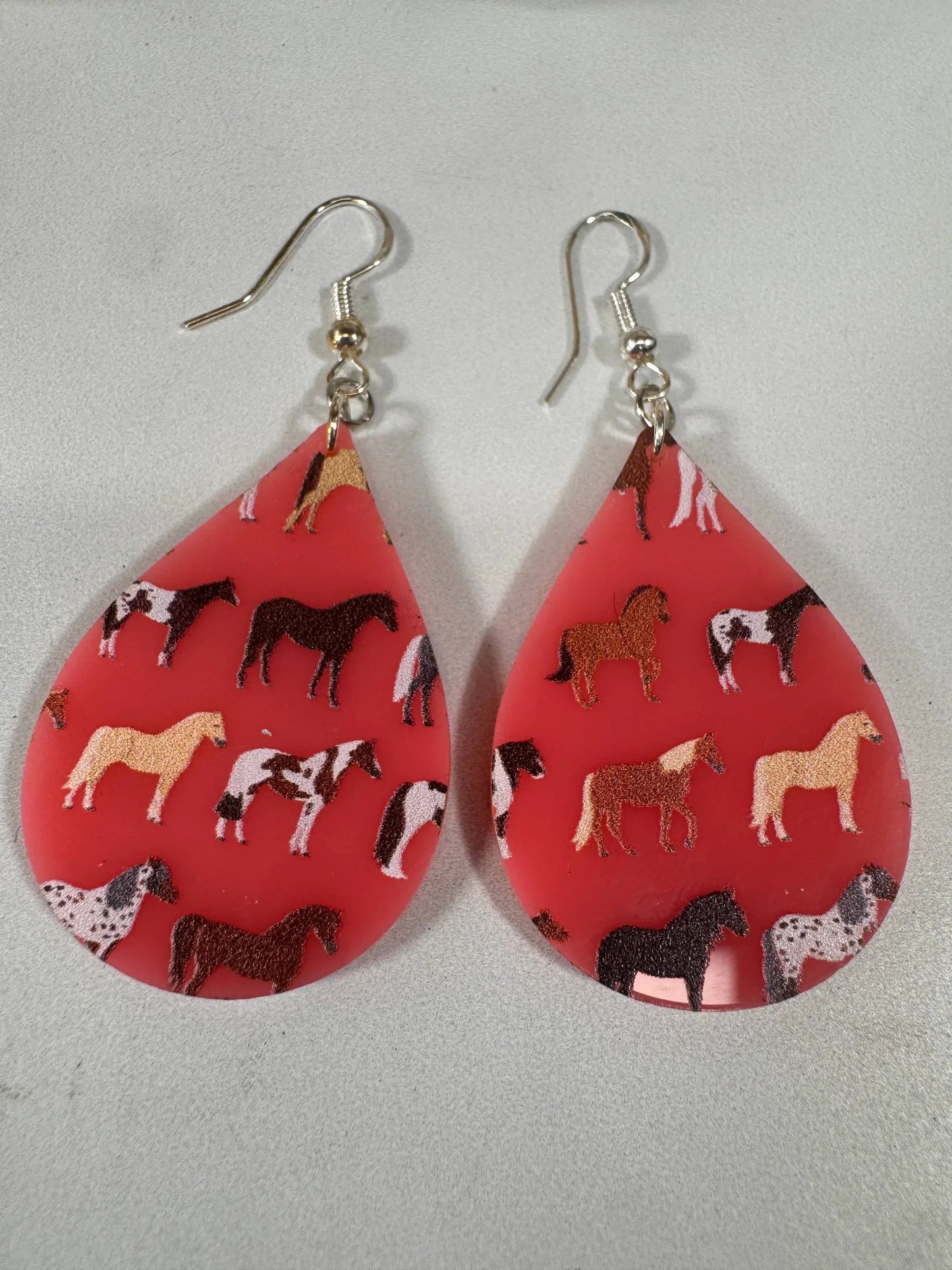 Truly Olive Adorable Acrylic Pink Horse Earrings - Earrings Dangle Earrings