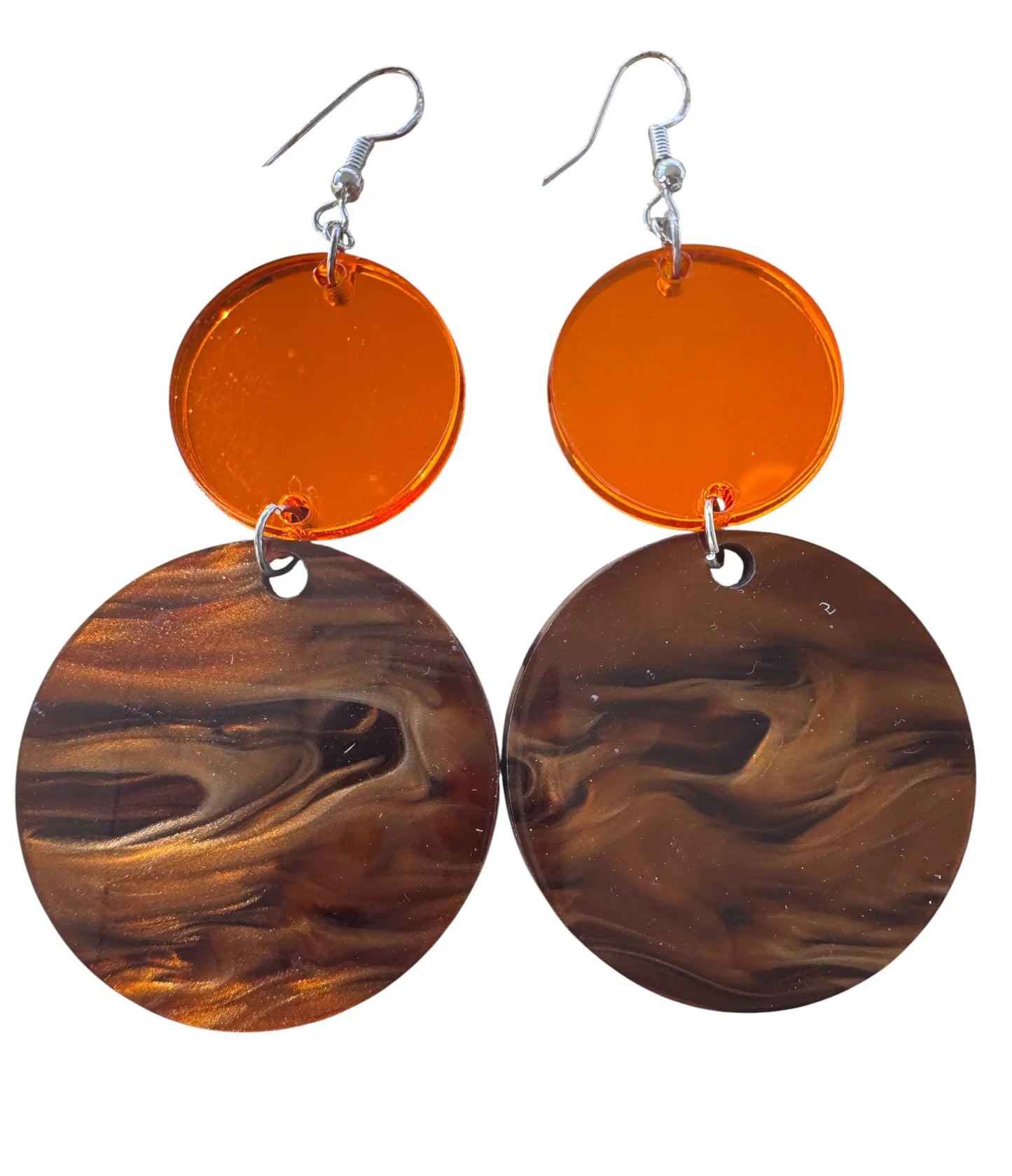 Truly Olive Brown and Orange Fall Dangle Earrings - Earrings Dangle Earrings