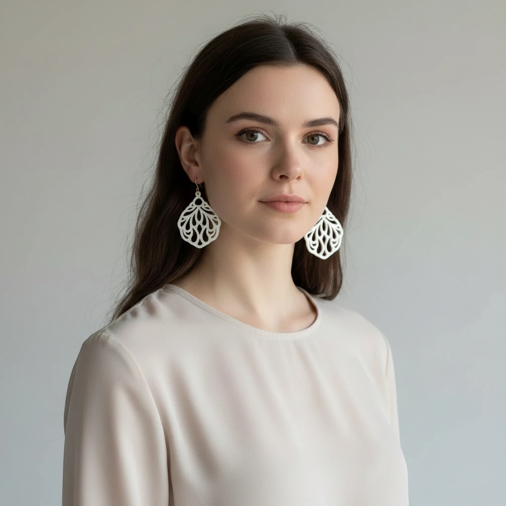 Truly Olive Trulyolive Decorative Laser Cut Wood Earring Trio Set - Earrings Stud/Post Earrings