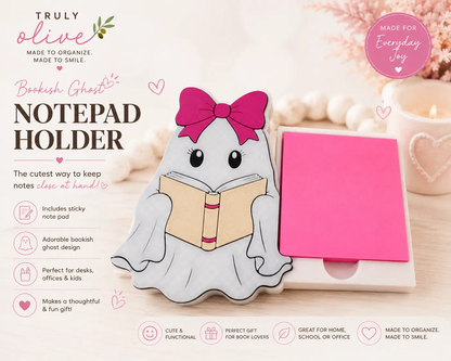 Truly Olive Bookish Ghost 7-Piece Desk Organizer & Accessory Bundle - Desktop Organizers Desk Organizers
