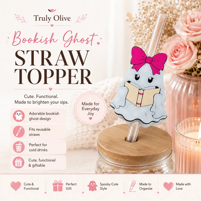 Truly Olive 7 Piece Spooky Cute Bookish Ghost Desk Organizer Bundle - Desktop Organizers Desk Organizers