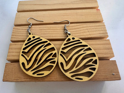 Truly Olive Lightweight Wooden Earrings - Earrings Dangle Earrings