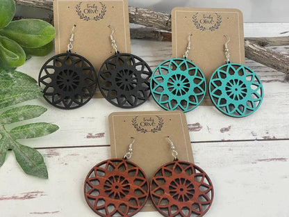 Truly Olive Lightweight Wooden Boho Earrings - Earrings Dangle Earrings