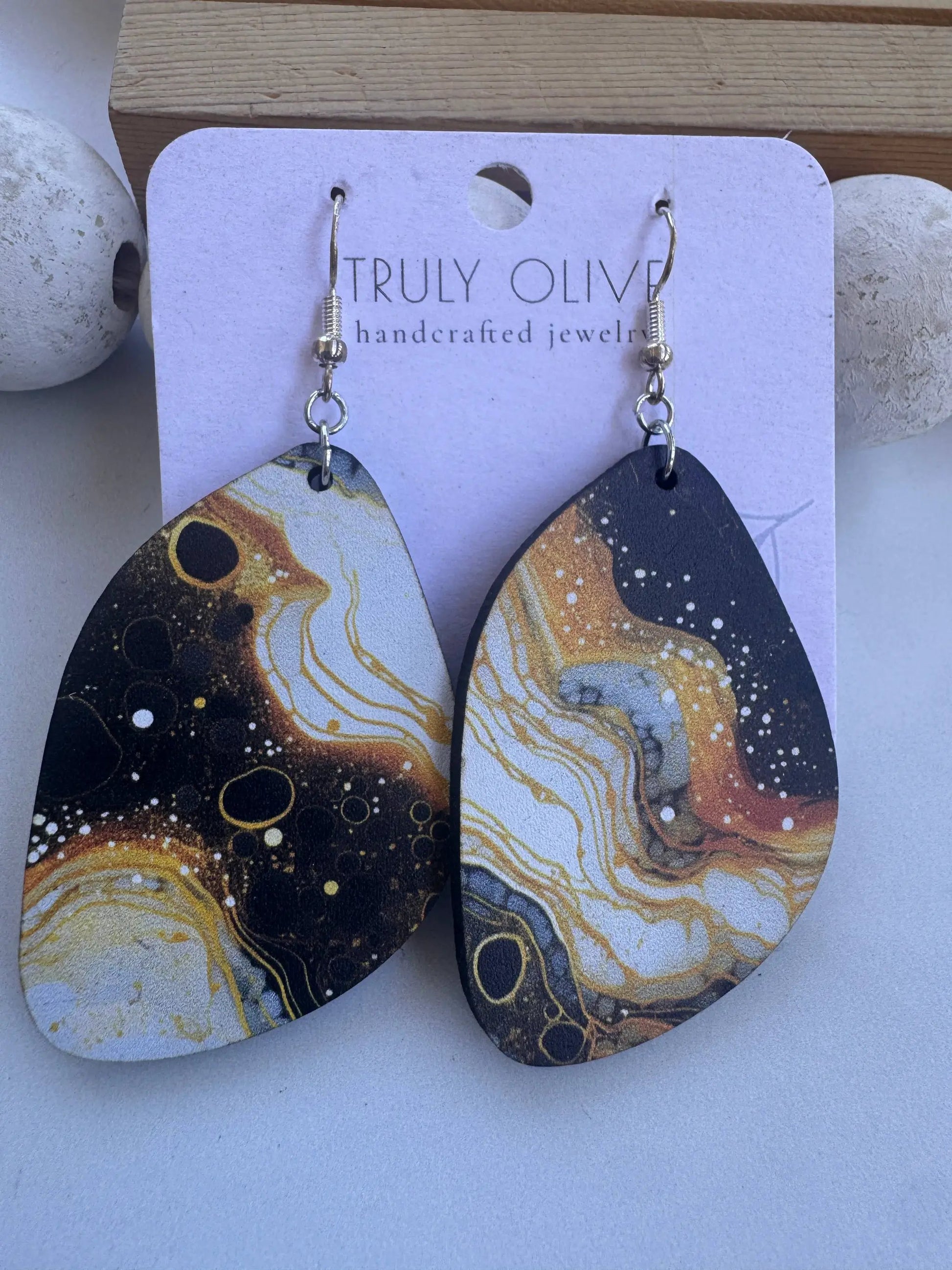 Truly Olive Elegant of Moon and Stars Dangle Earrings Large Circle Dangles - Earrings Dangle Earrings