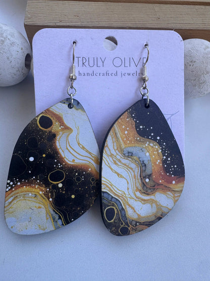 Truly Olive Elegant of Moon and Stars Dangle Earrings Large Circle Dangles - Earrings Dangle Earrings