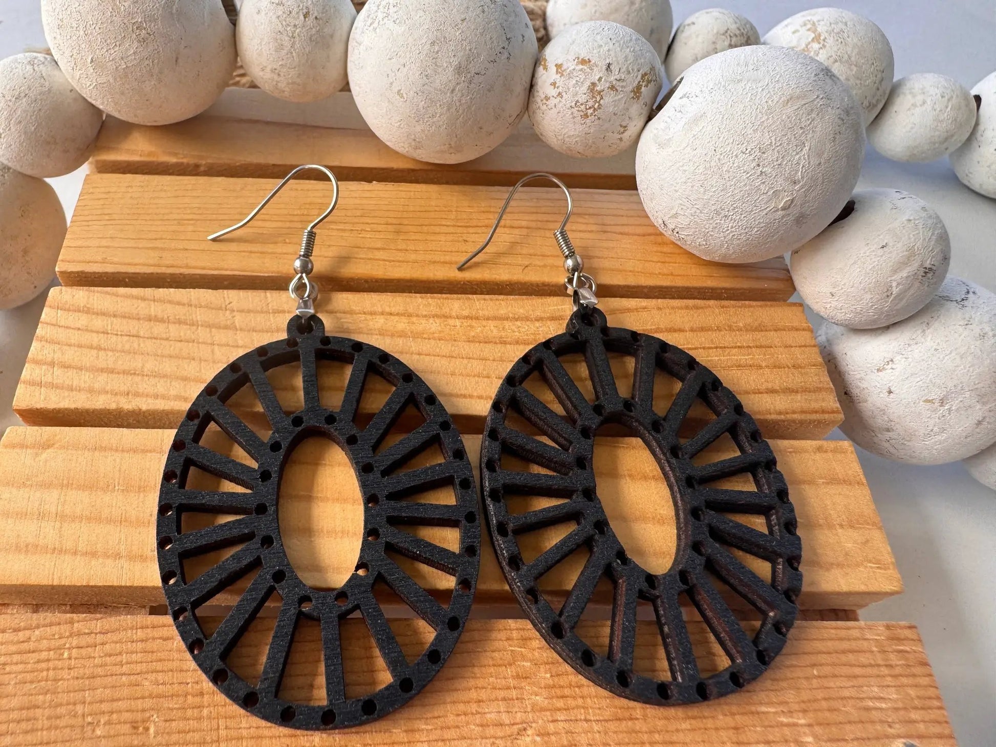 Truly Olive Lightweight Wooden Earrings All Day Wear - Earrings Dangle Earrings