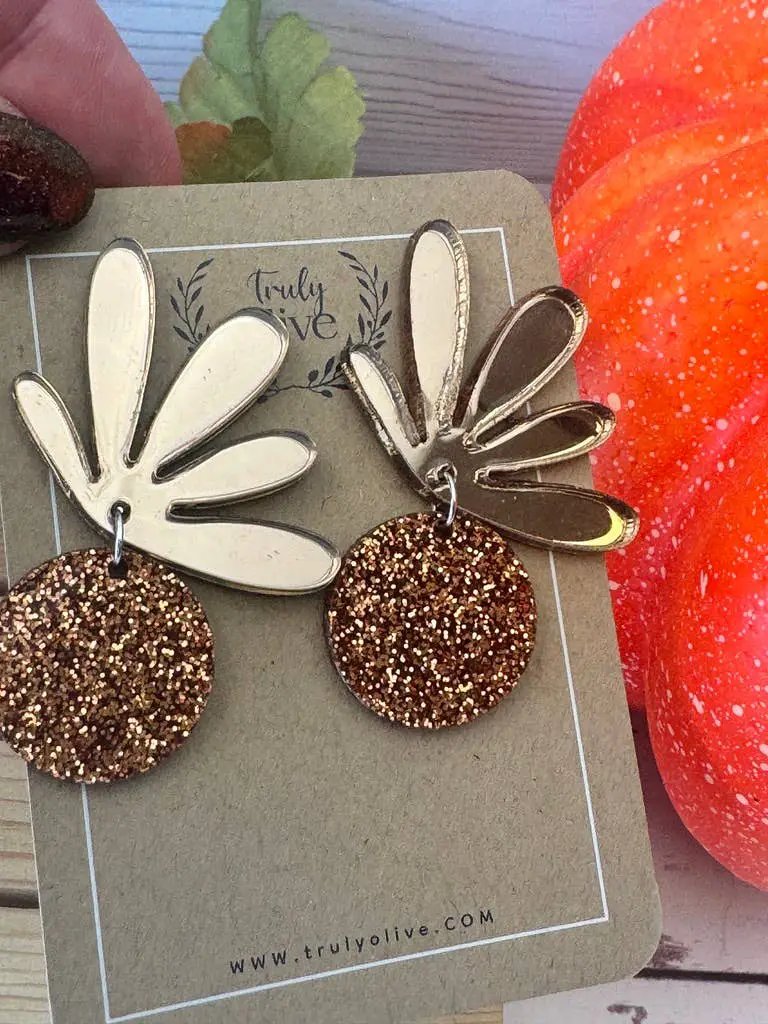 Truly Olive Cutest Fall Flair Tiered Circle Earrings - Earrings Dangle Earrings
