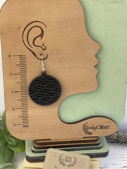 Truly Olive Discover the Elegance of Japanese Wood Hoop Earrings - Earrings Dangle Earrings