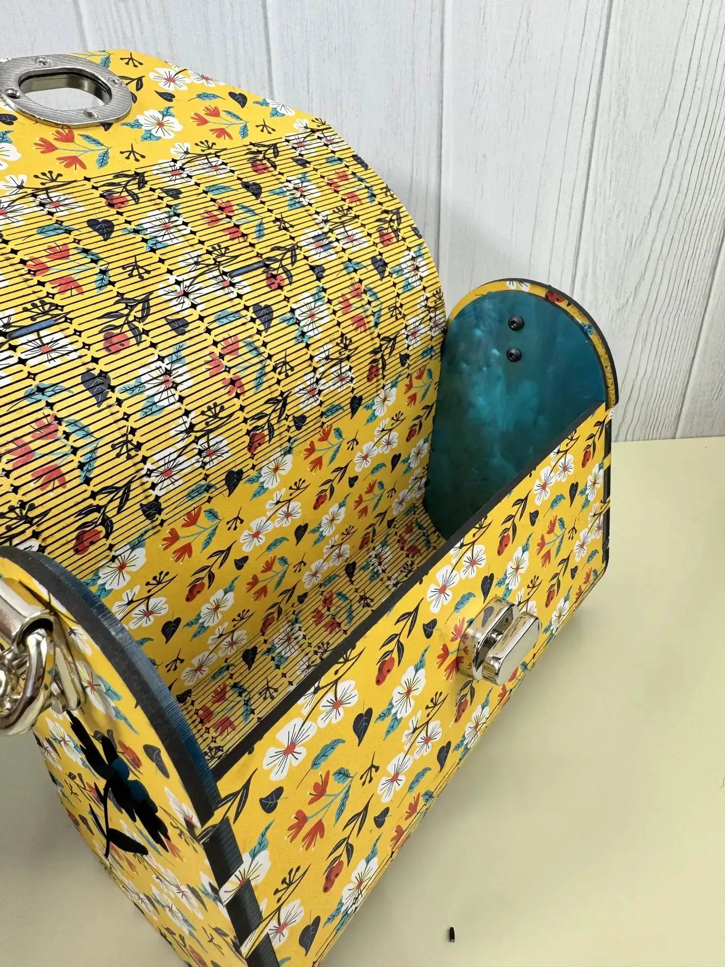 Truly Olive Bright Bloom Wood Clutch Yellow Floral Elegance - Clutch Bags Clutch Bag - Women's