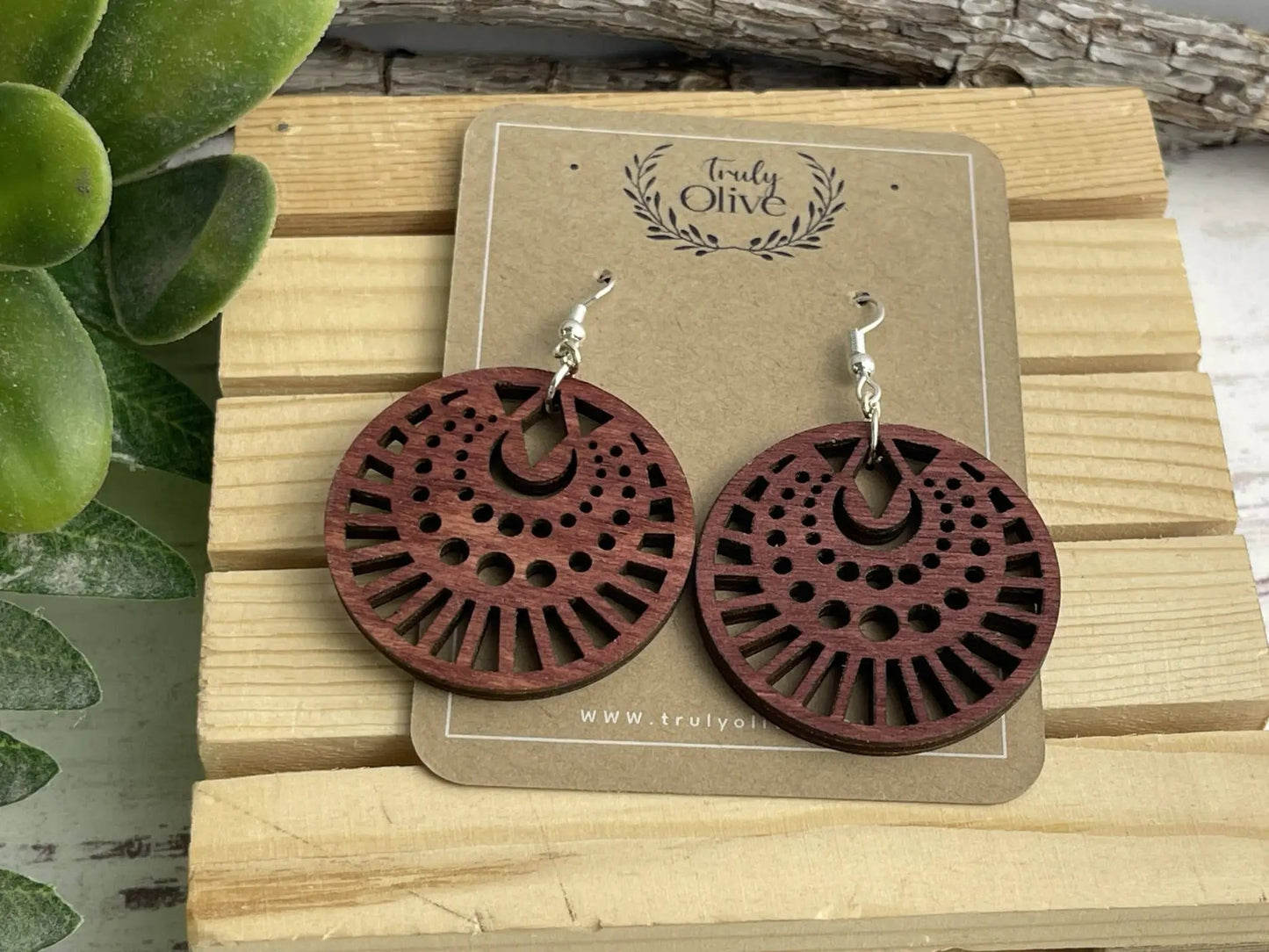 Truly Olive Lightweight Dangle Earrings in Geometric Shapes - Earrings Dangle Earrings