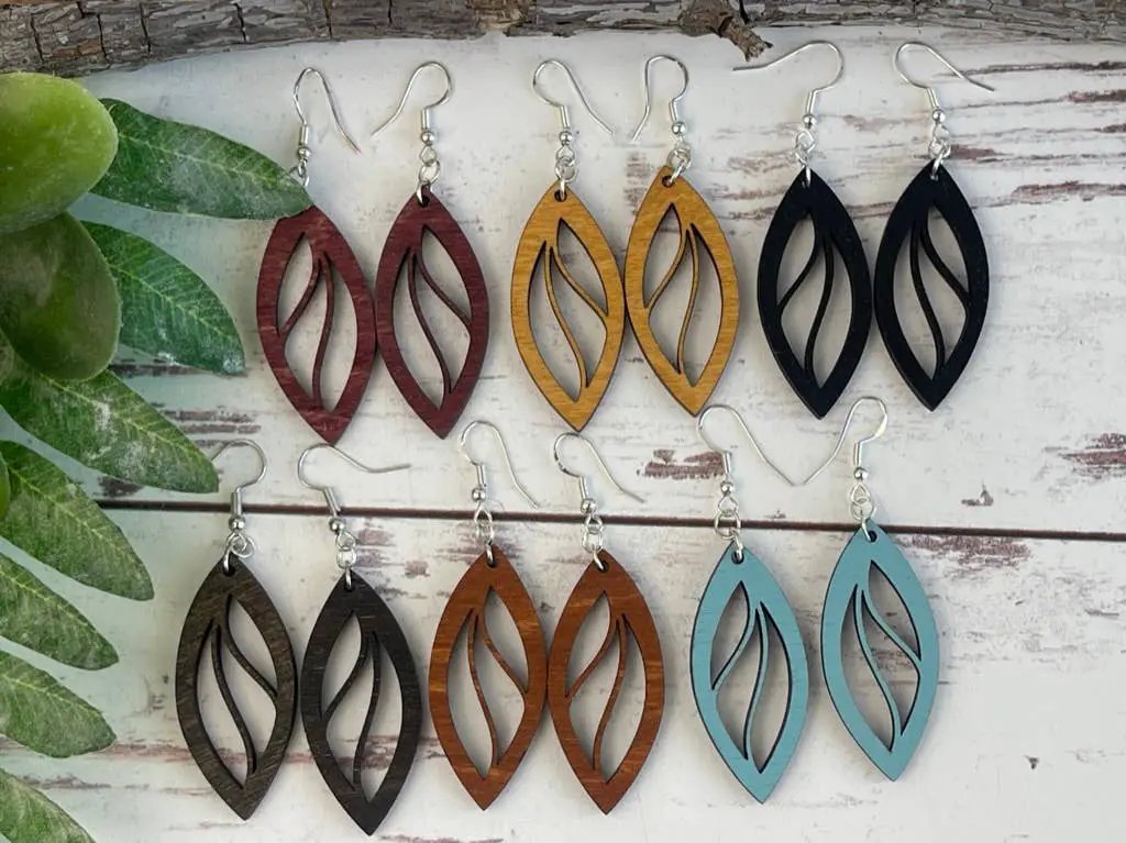 Truly Olive Delicately Crafted Wooden Earrings - Earrings Dangle Earrings