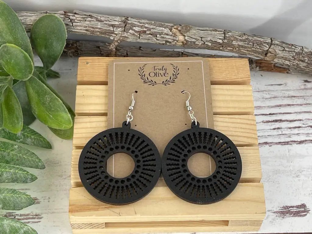 Truly Olive Quality Wood Handcrafted Lightweight Wood Earrings - Earrings Dangle Earrings