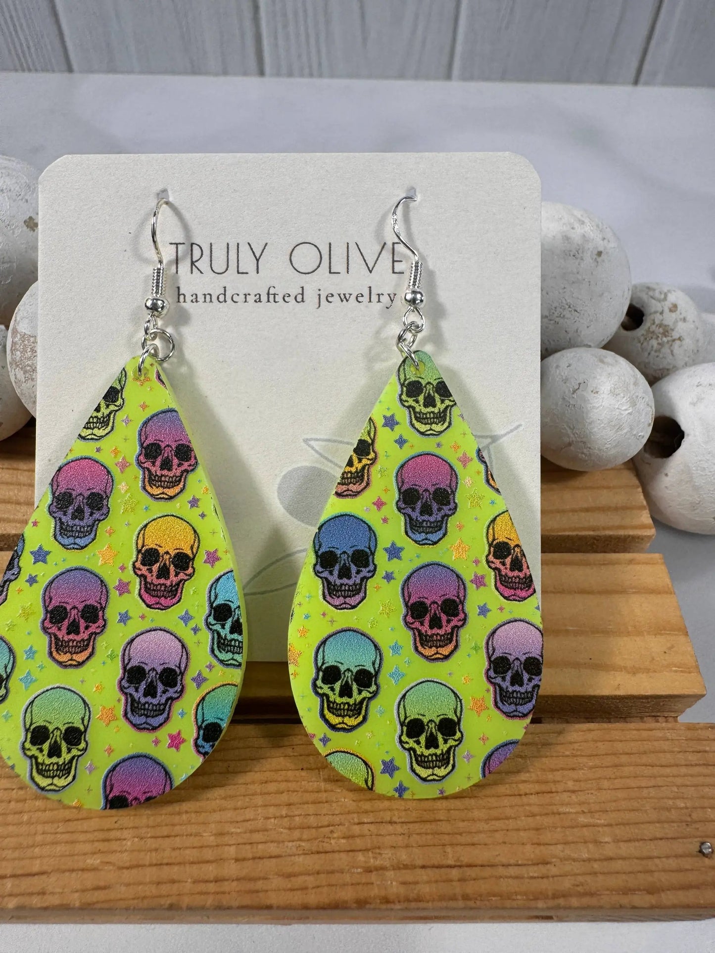 Truly Olive Halloween Skull Pumpkins - Earrings Dangle Earrings