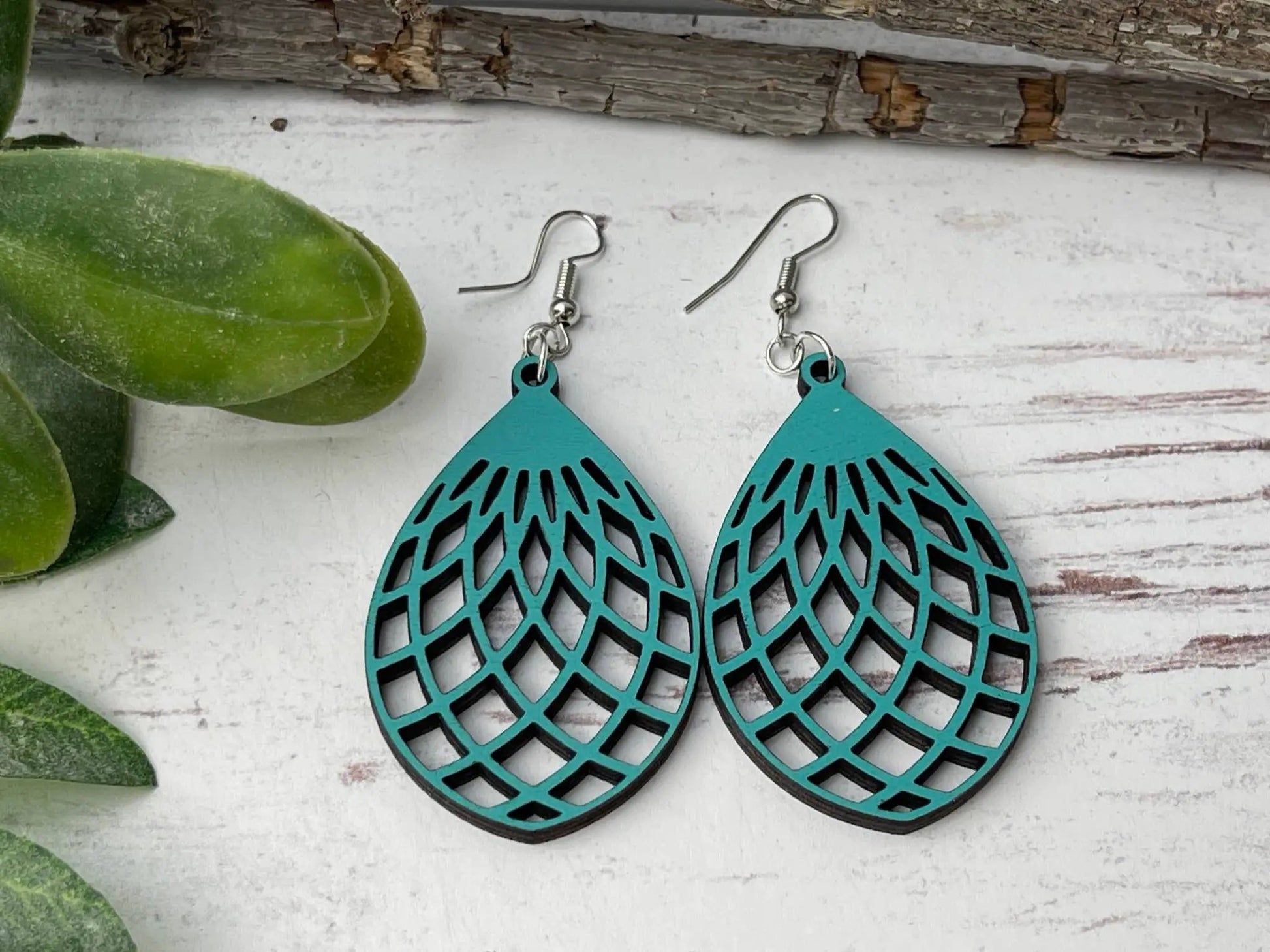 Truly Olive Wood Mandala Earrings Lightweight and Super Comfortable - Earrings Dangle Earrings
