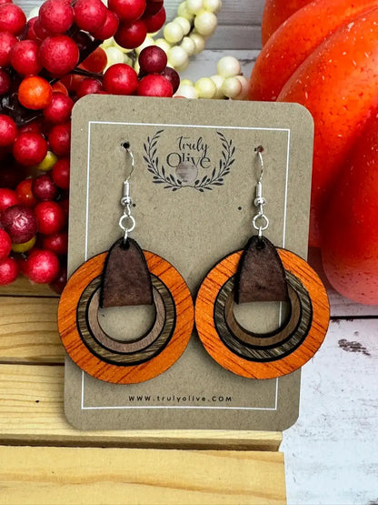 Truly Olive Wood Hoop Earrings - Earrings Dangle Earrings