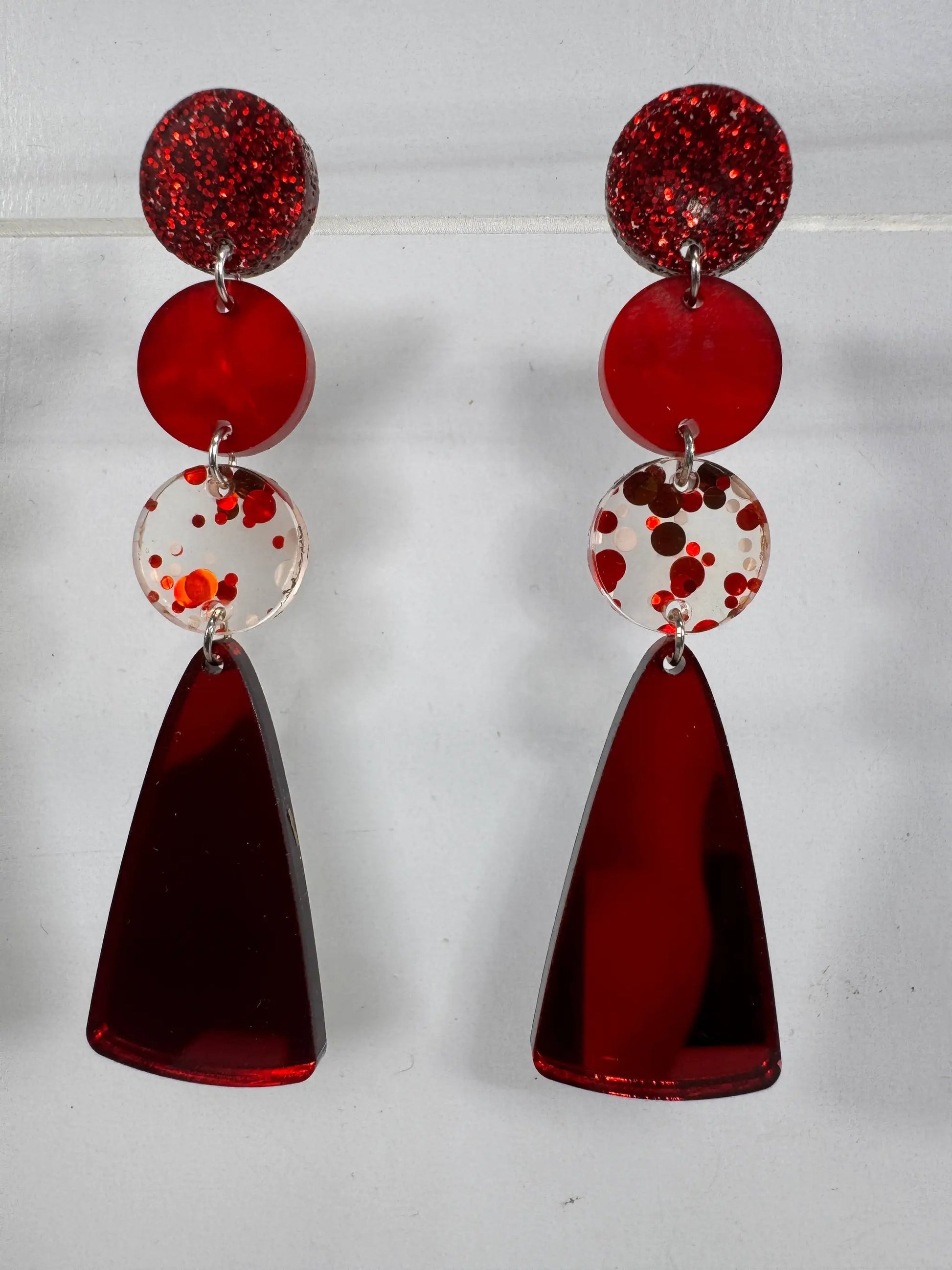 Truly Olive Gorgeous Red Christmas Holiday Dangle Earrings - Earrings Dangle Earrings