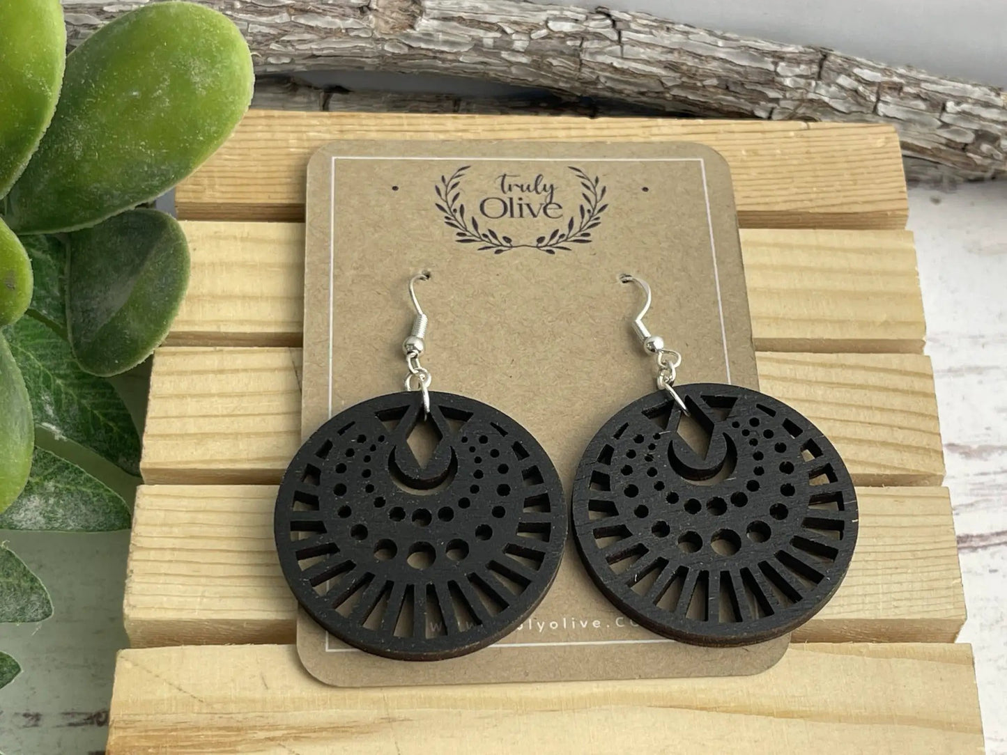 Truly Olive Lightweight Dangle Earrings in Geometric Shapes - Earrings Dangle Earrings