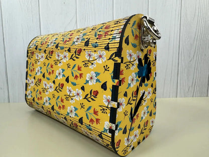 Truly Olive Bright Bloom Wood Clutch Yellow Floral Elegance - Clutch Bags Clutch Bag - Women's