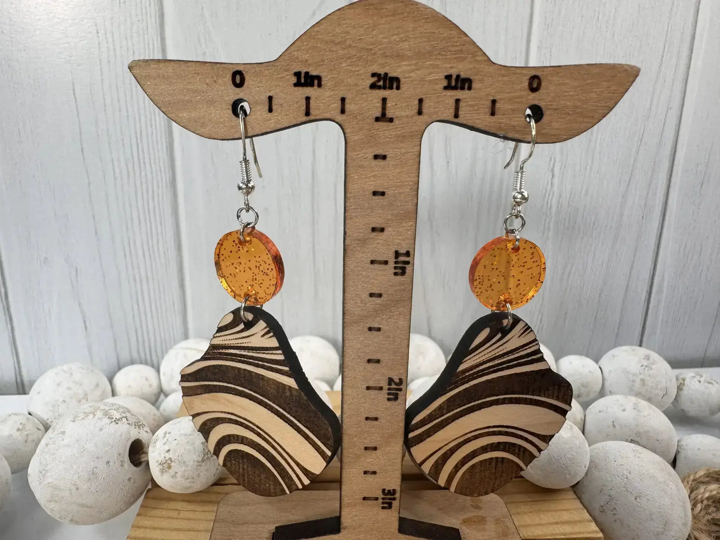 Truly Olive Wood Earrings Gift For Her - Earrings Dangle Earrings