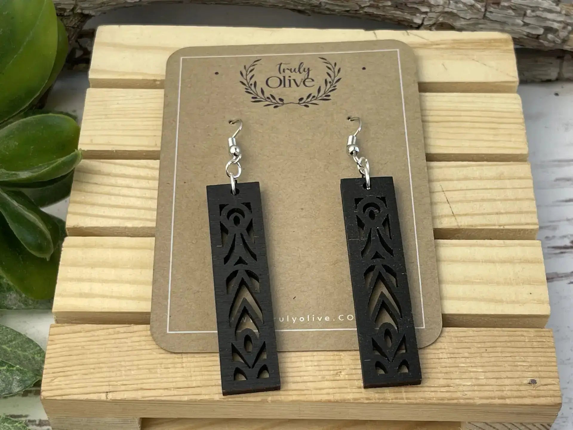 Truly Olive Lightweight Stunning Stacked Mandala Earrings - Earrings Dangle Earrings
