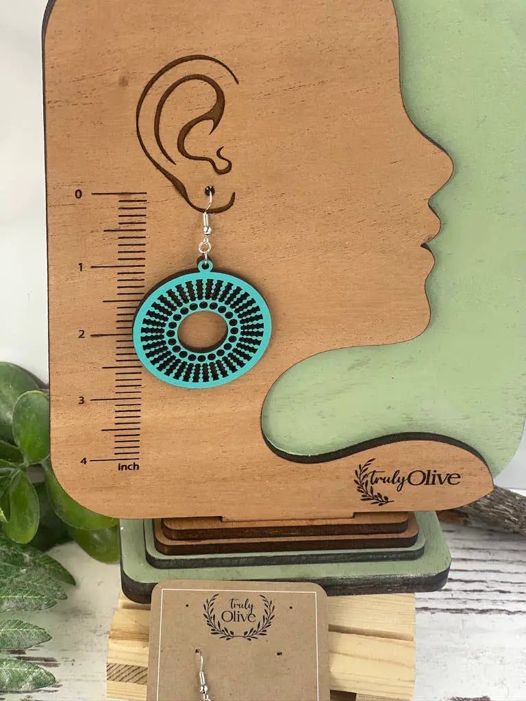 Truly Olive Quality Wood Handcrafted Lightweight Wood Earrings - Earrings Dangle Earrings