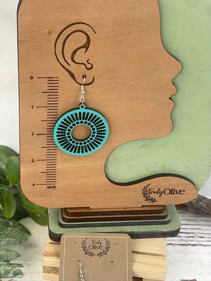 Truly Olive Quality Wood Handcrafted Lightweight Wood Earrings - Earrings Dangle Earrings