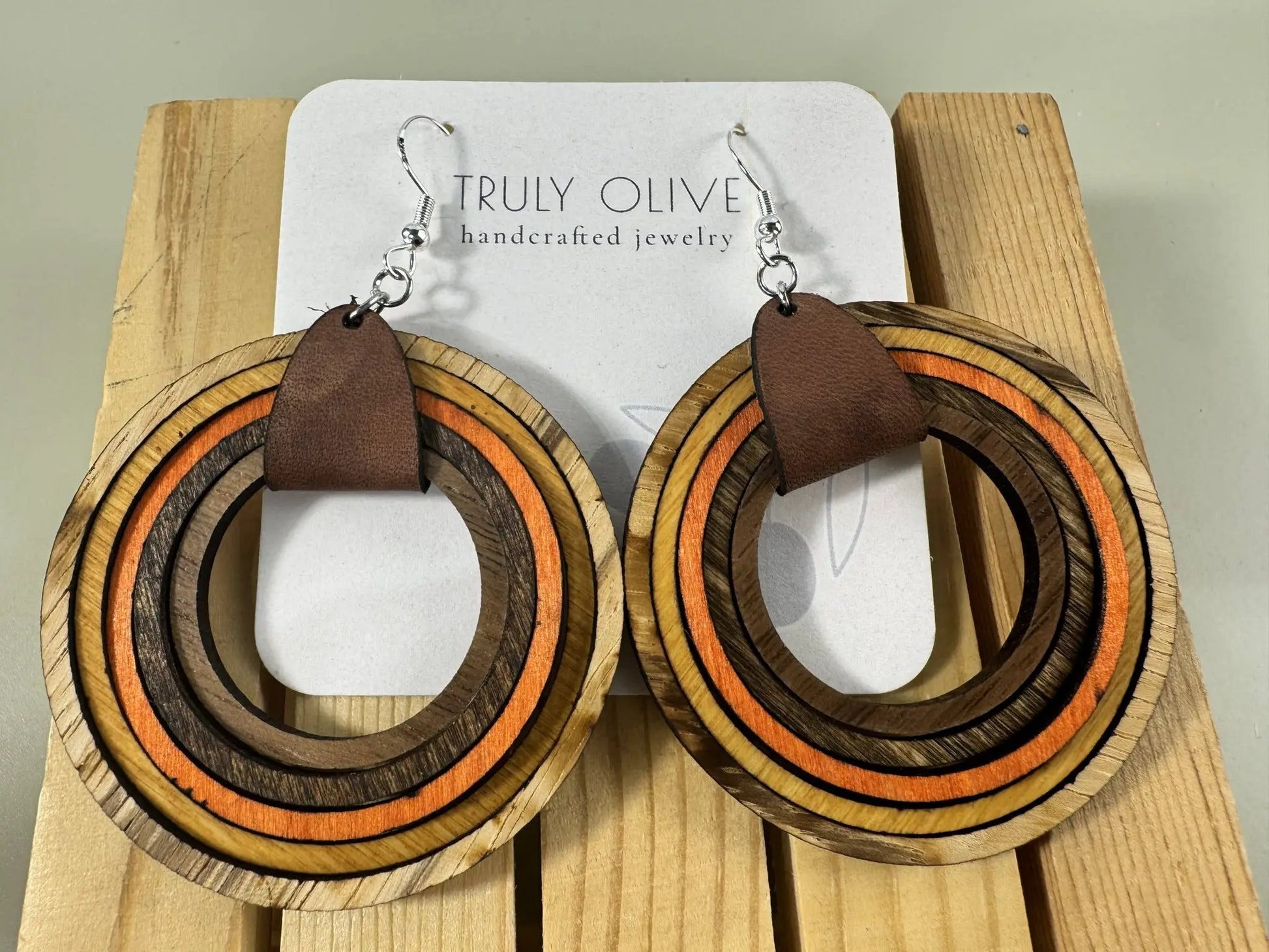 Truly Olive Fall Inspired Nested Hoop Earrings - Earrings Dangle Earrings