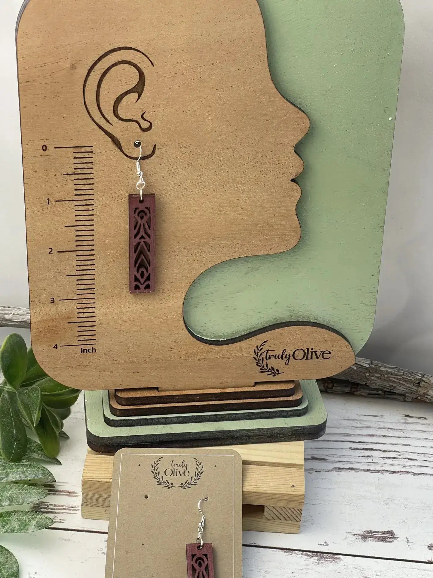Truly Olive Lightweight Stunning Stacked Mandala Earrings - Earrings Dangle Earrings