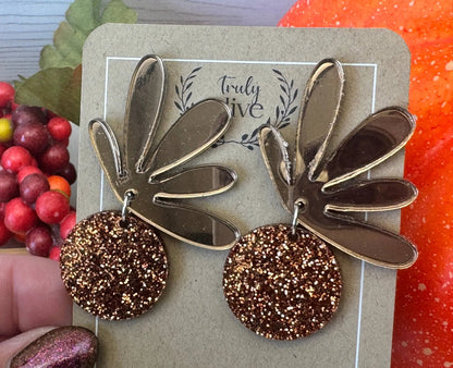 Truly Olive Cutest Fall Flair Tiered Circle Earrings - Earrings Dangle Earrings