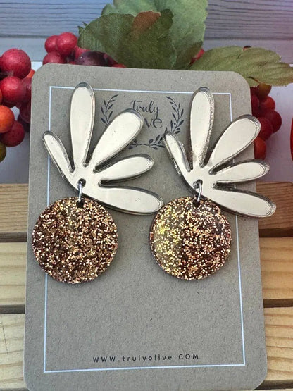Truly Olive Cutest Fall Flair Tiered Circle Earrings - Earrings Dangle Earrings
