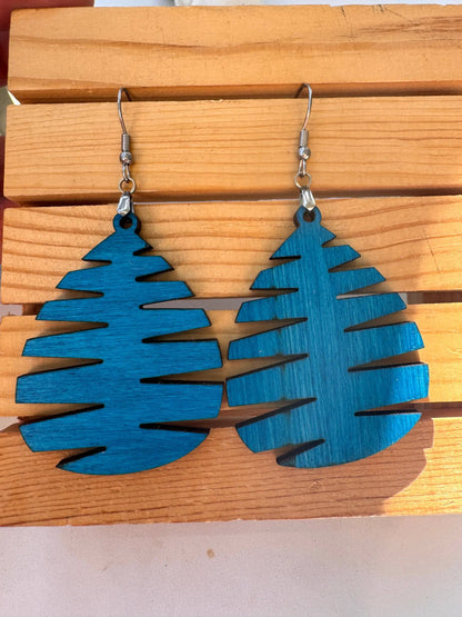 Truly Olive Wood Mandala Tree Shape - Earrings Dangle Earrings
