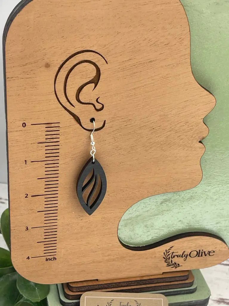Truly Olive Delicately Crafted Wooden Earrings - Earrings Dangle Earrings
