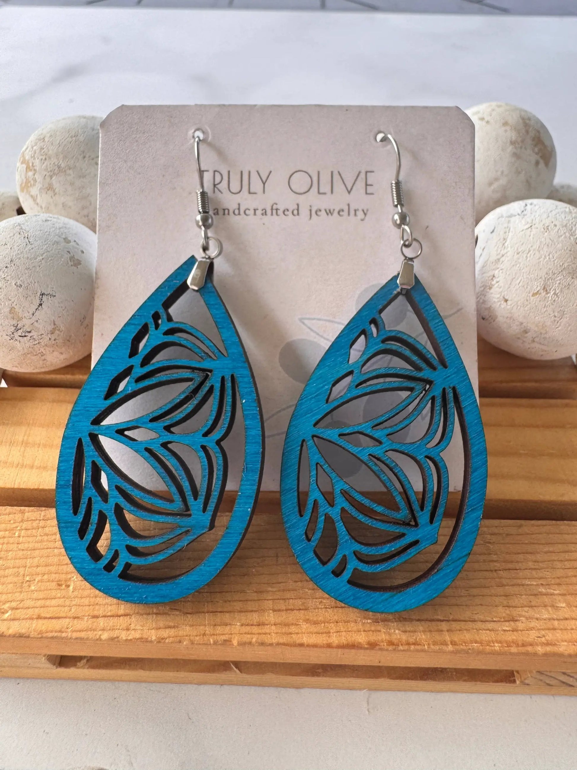 Truly Olive Natural Filigree Earrings - Earrings Dangle Earrings