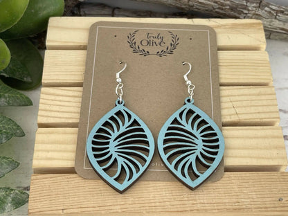 Truly Olive Stylish Geometric Wood Earrings - Earrings Dangle Earrings