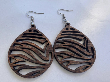 Truly Olive Lightweight Wooden Earrings - Earrings Dangle Earrings