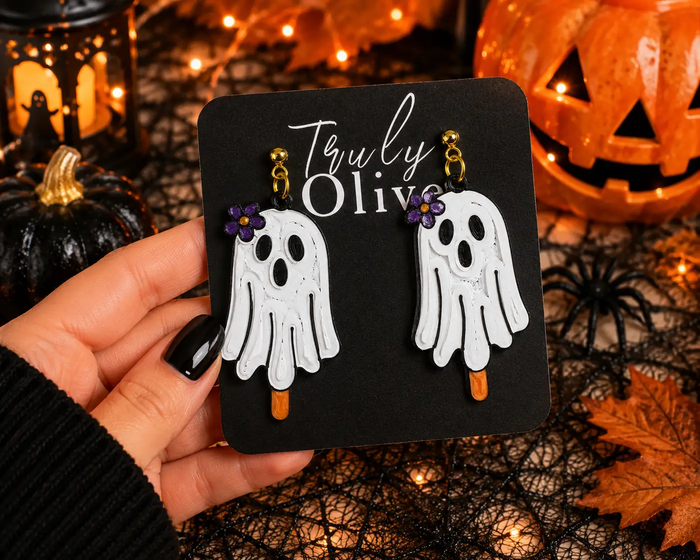 Trulyolive Spooky meets sweet with these handcrafted Skull Ice Cream Earrings by Truly Olive. - Earrings Stud/Post Earrings