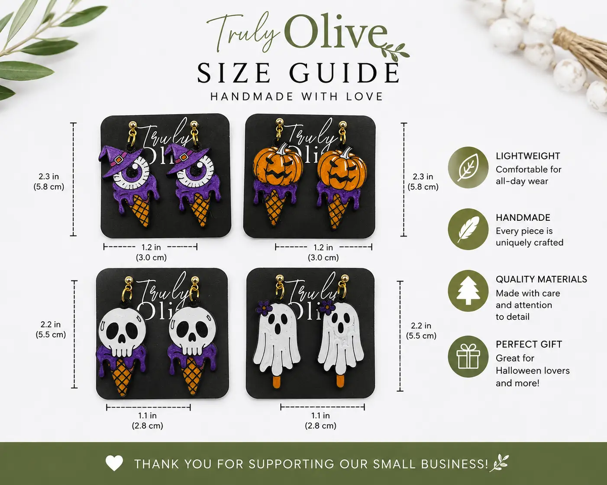 Trulyolive Spooky meets sweet with these handcrafted Skull Ice Cream Earrings by Truly Olive. - Earrings Stud/Post Earrings