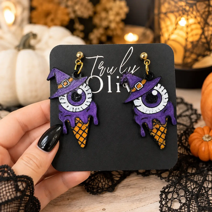 Trulyolive Spooky meets sweet with these handcrafted Skull Ice Cream Earrings by Truly Olive. - Earrings Stud/Post Earrings