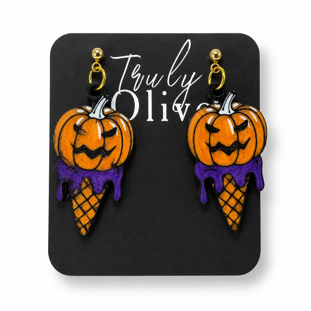 Trulyolive Spooky meets sweet with these handcrafted Skull Ice Cream Earrings by Truly Olive. - Earrings Stud/Post Earrings