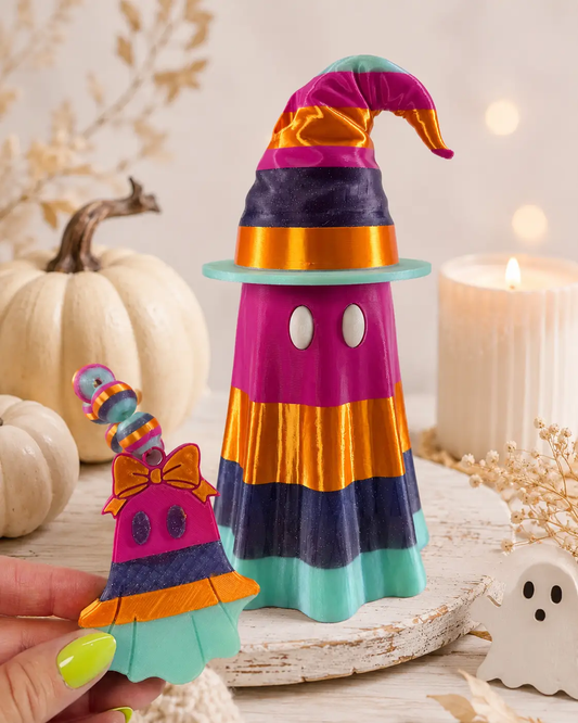 Truly Olive Halloween Ghost Can Cooler | Colorful Witch Hat Spooky Drink Holder Three Different SIzes - Can & Bottle Sleeves Can Coolers